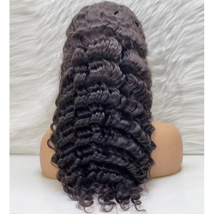 Gerçek Front Lace Tül Peruk - Yoğun Dalgalı - Doğal 65-70cm