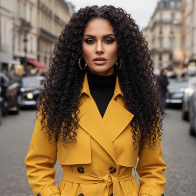 Gerçek Front Lace Tül Peruk - Su Dalgası - Doğal 60-65cm