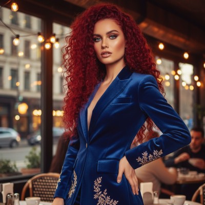 Gerçek Front Lace Tül Peruk - Derin Dalgalı - Kızıl 70-75cm