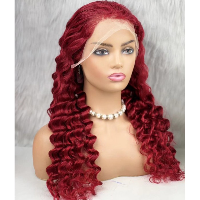 Gerçek Front Lace Tül Peruk - Yoğun Dalgalı - Kızıl 70-75cm Gerçek Front Lace Tül Peruk - Yoğun Dalgalı - Kızıl 70-75cm