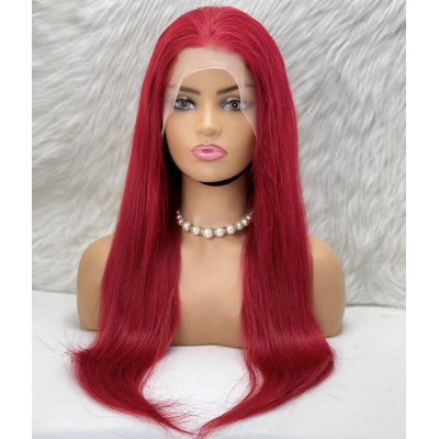 Gerçek Front Lace Tül Peruk - Düz - Kızıl 70-75cm