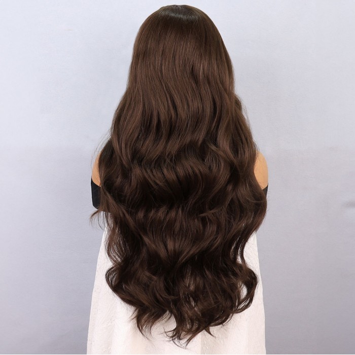 Koyu Kumral Fiber Sentetik Front Lace Tül Peruk Koyu Kumral Fiber Sentetik Front Lace Tül Peruk