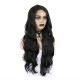 Siyah Uzun Dalgalı  Fiber Sentetik Tül Peruk