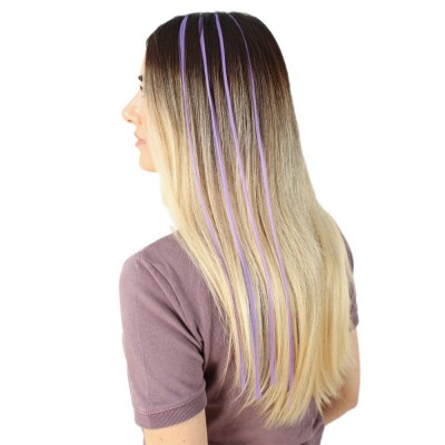 Fiber Sentetik Boncuk Kaynaklık Renkli Saç - Lila - 100 Adet Fiber Sentetik Boncuk Kaynaklık Renkli Saç - Lila - 100 Adet