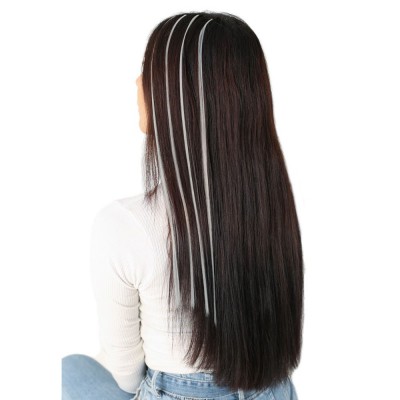 Fiber Sentetik Boncuk Kaynaklık Renkli Saç - Açık Gri - 100 Adet Fiber Sentetik Boncuk Kaynaklık Renkli Saç - Açık Gri - 100 Adet