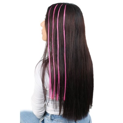 Fiber Sentetik Boncuk Kaynaklık Renkli Saç - Koyu Pembe - 100 Adet Fiber Sentetik Boncuk Kaynaklık Renkli Saç - Koyu Pembe - 100 Adet