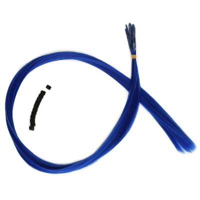 Renkli Sentetik Boncuk Kaynaklık Saç + Takım Aparatı - Koyu Mavi - 10 Adet Renkli Sentetik Boncuk Kaynaklık Saç + Takım Aparatı - Koyu Mavi - 10 Adet