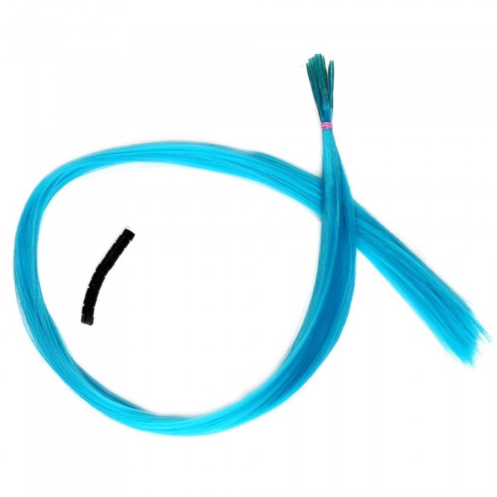 Renkli Sentetik Boncuk Kaynaklık Saç + Takım Aparatı - Turkuaz  Mavi- 10 Adet