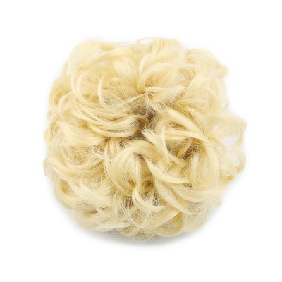 Yoğun Saçlı Lastikli Topuz Toka - Platin