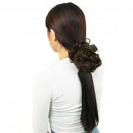 Yoğun Saçlı Lastikli Topuz Toka - Kumral Yoğun Saçlı Lastikli Topuz Toka - Kumral