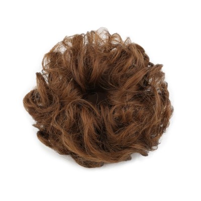 Saçlı Lastikli Topuz Toka - Bebek Kumralı Saçlı Lastikli Topuz Toka - Bebek Kumralı