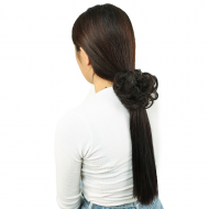 Saçlı Lastikli Topuz Toka - Kahverengi Saçlı Lastikli Topuz Toka - Kahverengi