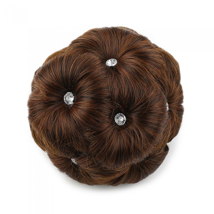 Taşlı Topuz Toka - Kahve Karamel Taşlı Topuz Toka - Kahve Karamel