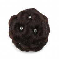 Taşlı Topuz Toka - Koyu Kahve Taşlı Topuz Toka - Koyu Kahve