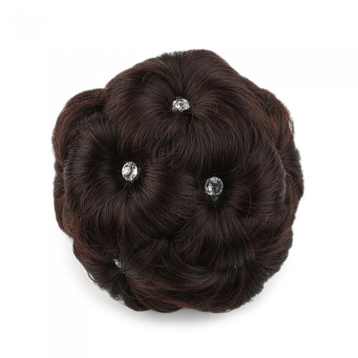 Taşlı Topuz Toka - Koyu Kahve Taşlı Topuz Toka - Koyu Kahve