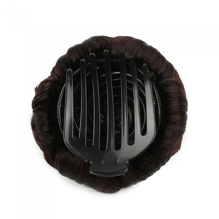 Taşlı Topuz Toka - Koyu Kahve Taşlı Topuz Toka - Koyu Kahve