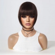 Yoğun Gerçek Saç Perçem - Koyu Kestane