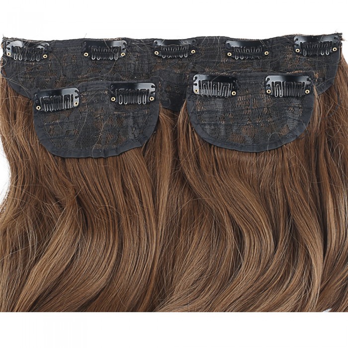 Fiber Sentetik Dalgalı Yarım Ay + 2 Yan Çıt Çıt - Kumral