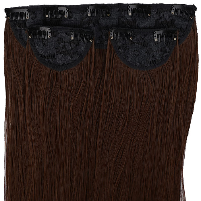 Fiber Sentetik Düz Yarım Ay + 2 Yan Çıt Çıt - Kahve Karamel