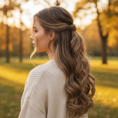 Fiber Sentetik Dalgalı 8 Parça Çıt Çıt - Karamel Platin Röfleli