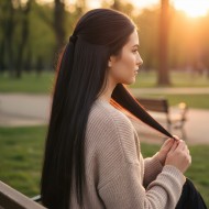 Fiber Sentetik Düz 8 Parça Çıt Çıt -Siyah Fiber Sentetik Düz 8 Parça Çıt Çıt -Siyah