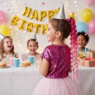 Balon Örgülü Simli Lastikli At Kuyruğu - ACM10