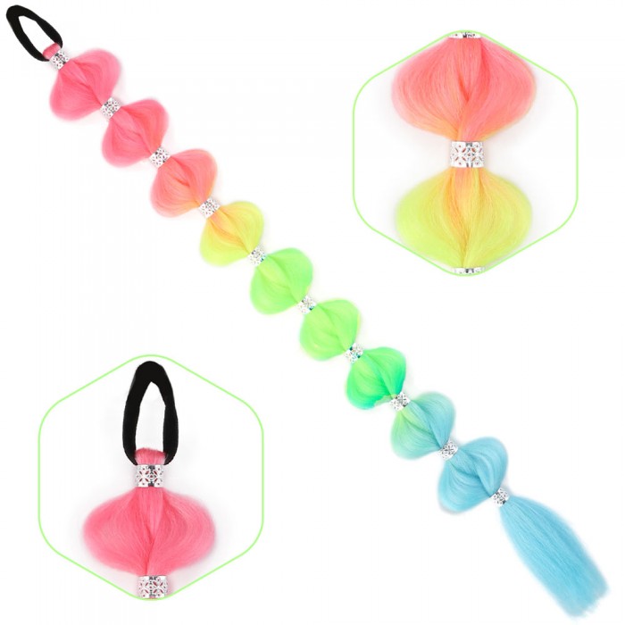 Örgülü Aksesuarlı Lastikli At Kuyruğu - ACM05