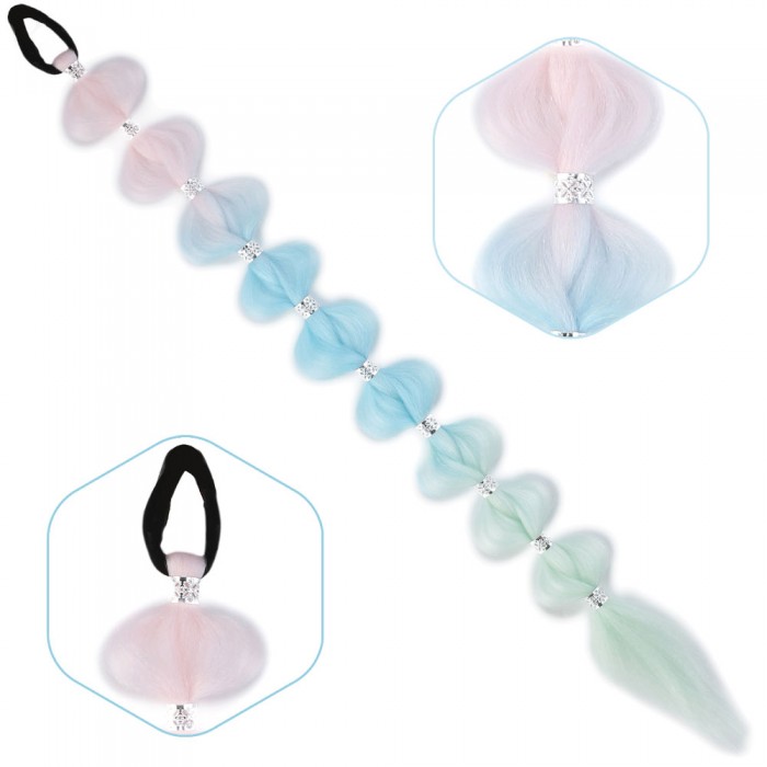 Örgülü Aksesuarlı Lastikli At Kuyruğu - ACM08