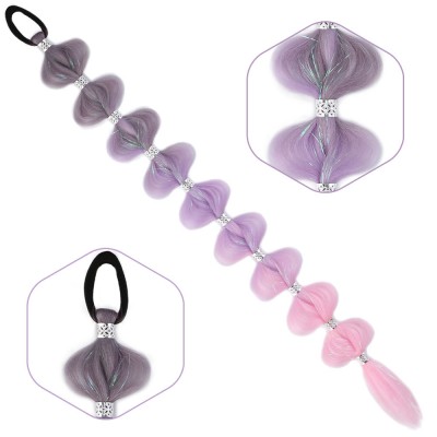 Örgülü Simli Aksesuarlı Lastikli At Kuyruğu - ACM06