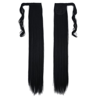 Bağlamalı Düz At Kuyruğu - Siyah