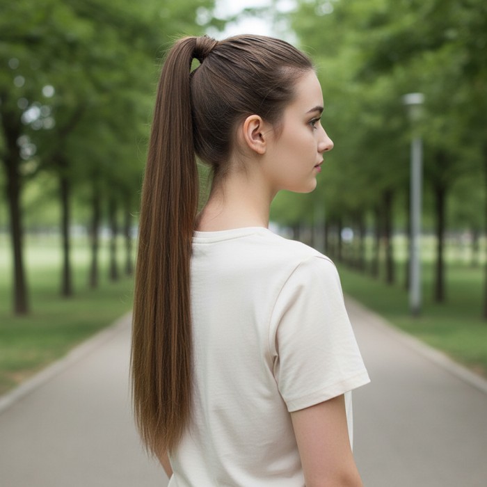 Bağlamalı Düz At Kuyruğu - Kumral