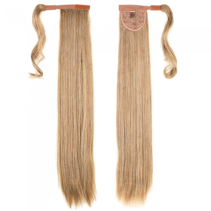 Bağlamalı Düz At Kuyruğu - Karamel Platin Röfleli