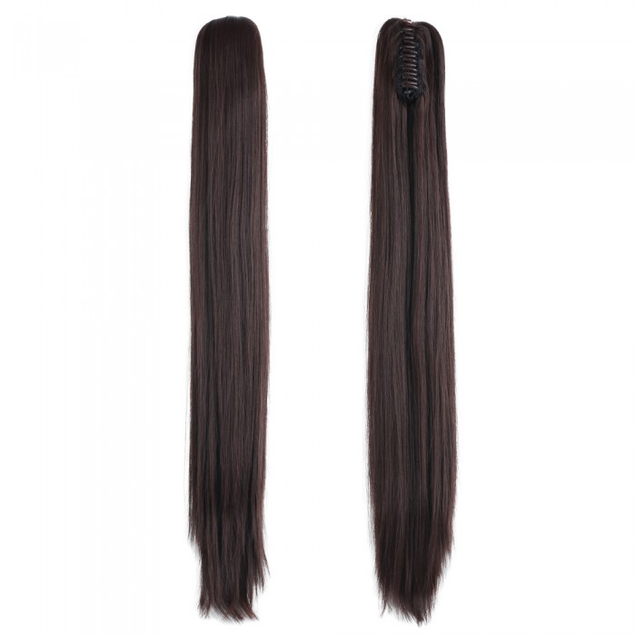 Tokalı Düz At Kuyruğu - Koyu Kahve