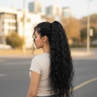 Tokalı Kabarık Dalgalı At Kuyruğu - Siyah Tokalı Kabarık Dalgalı At Kuyruğu - Siyah