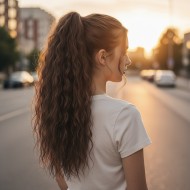 Tokalı Kabarık Dalgalı At Kuyruğu - Kahve Karamel Tokalı Kabarık Dalgalı At Kuyruğu - Kahve Karamel