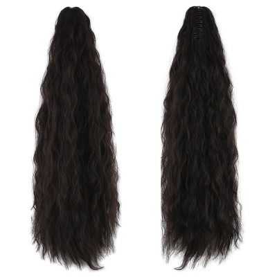 Tokalı Kabarık Dalgalı At Kuyruğu - Kahverengi