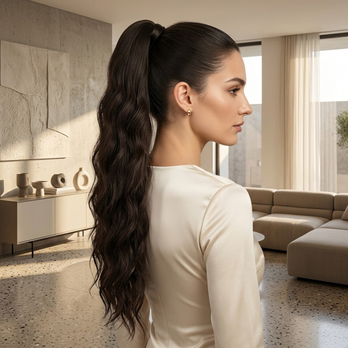 Tokalı Protein Fiber Sentetik At Kuyruğu - Kestane Kahve Tokalı Protein Fiber Sentetik At Kuyruğu - Kestane Kahve